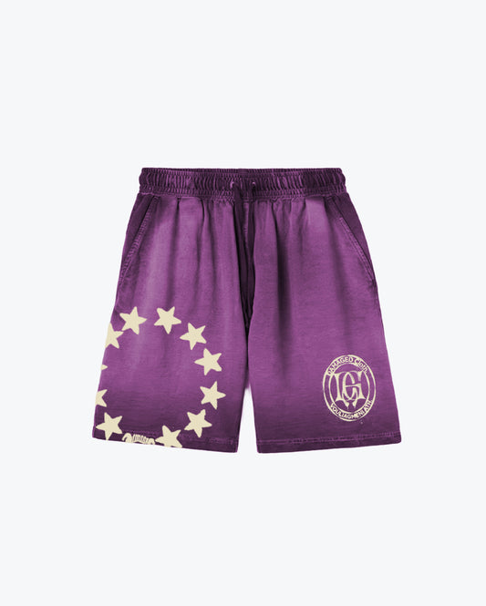 STARS Washed Shorts Purple