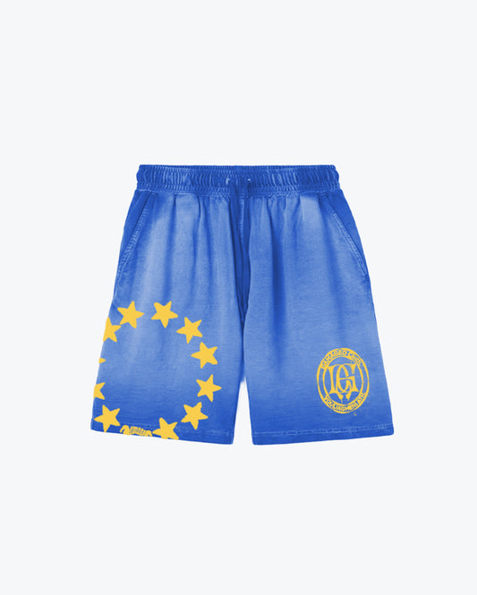 STARS Washed Shorts Blue