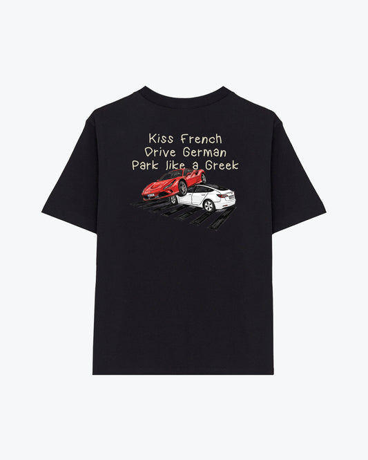 Park Like a Greek Tee Dark Grey