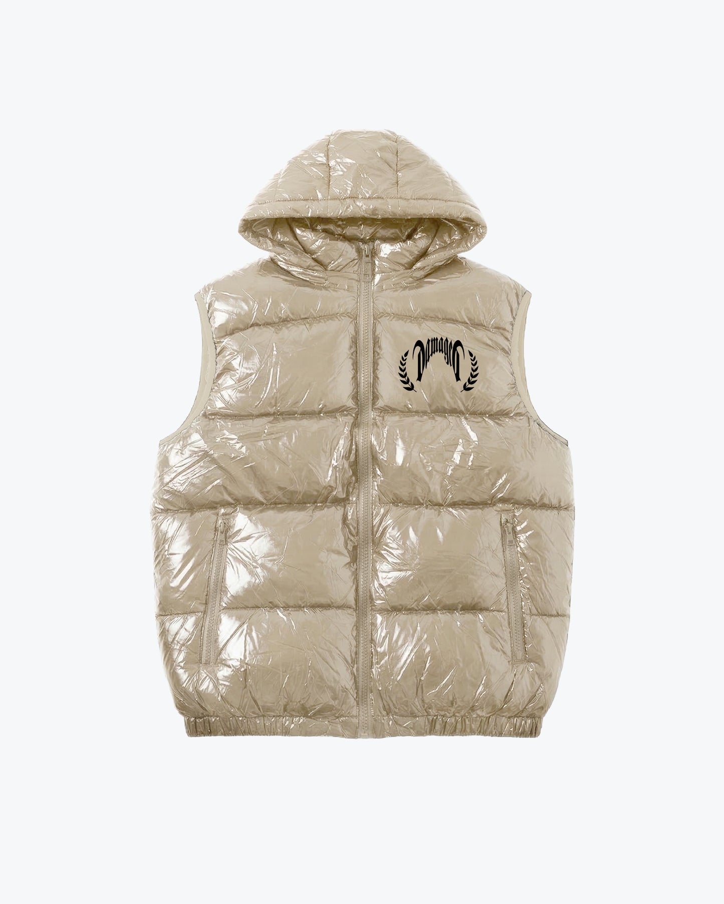 Shiny Trinity Puffer Vest Cream